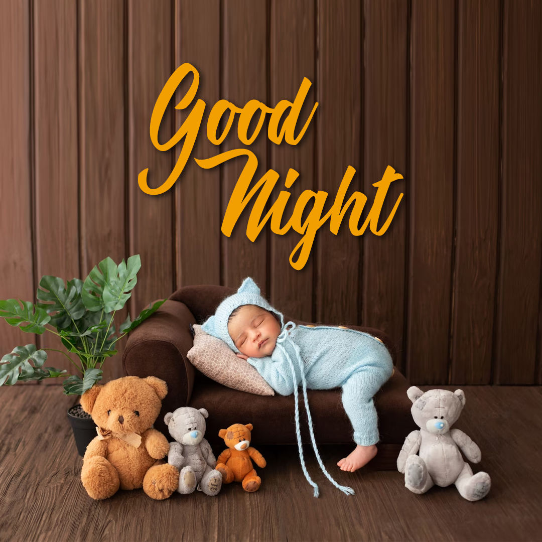 Cute Good Night with Teddy Bears- Watch Your Little One Drift Off to Sleep in the Company of Furry Friends